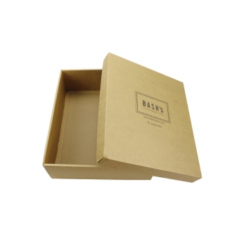 square brown color black printing kraft gift boxes with lids