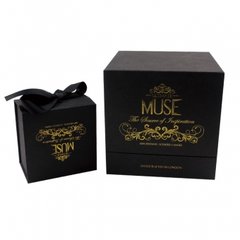 Luxury Candle Boxes Wholesale Black clamshell candle box