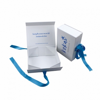 Foldable Gift Box With Ribbon Tie