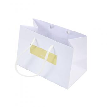 Custom White Paper Gift Bags With Golg Foil Logo -Boxpackhub Packaging